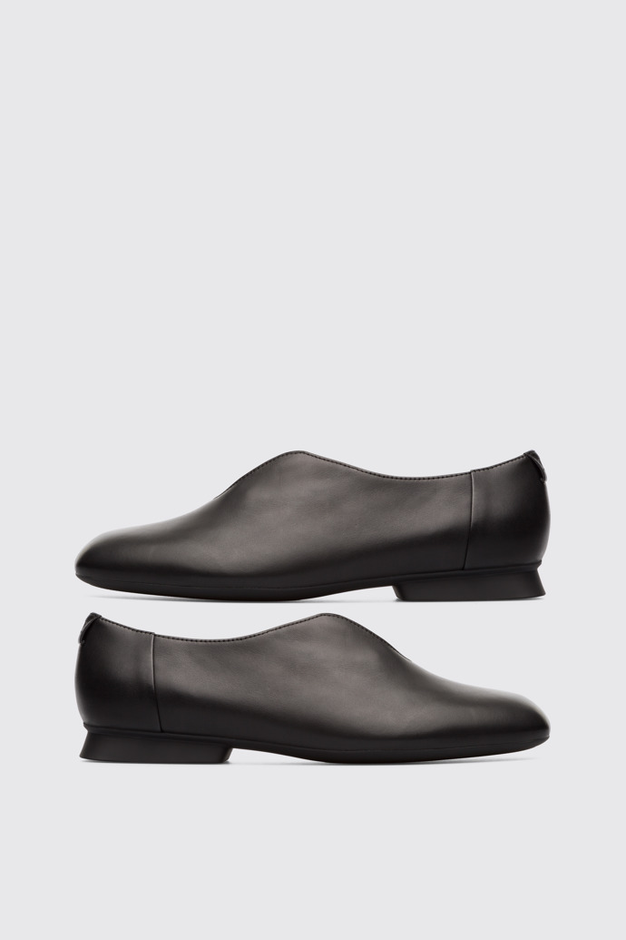 Side view of Twins Black Flat Shoes for Women