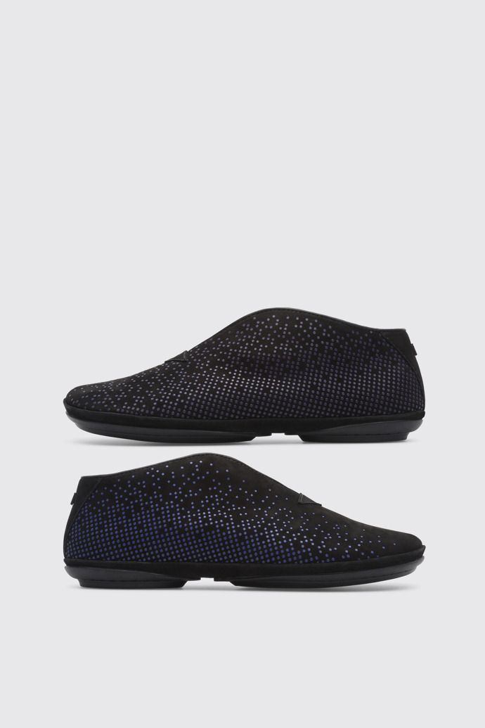 Side view of Twins Black Flat Shoes for Women