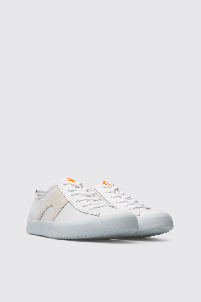 Front view of Imar Women’s white sneaker with cream details