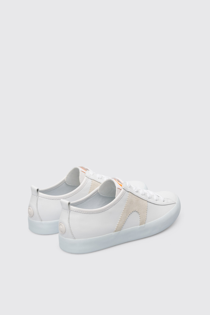 Back view of Imar Women’s white sneaker with cream details