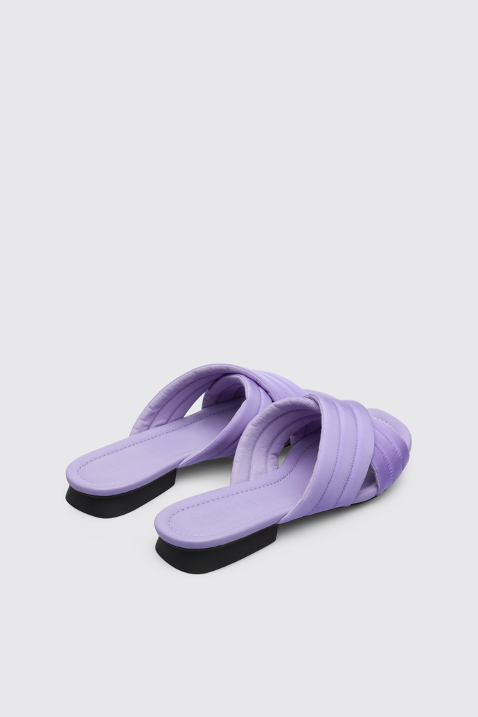 Back view of Casi Myra Violet women’s textile x-strap sandal