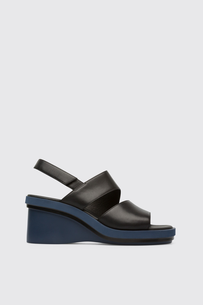 Side view of Kyra Black women's sandal