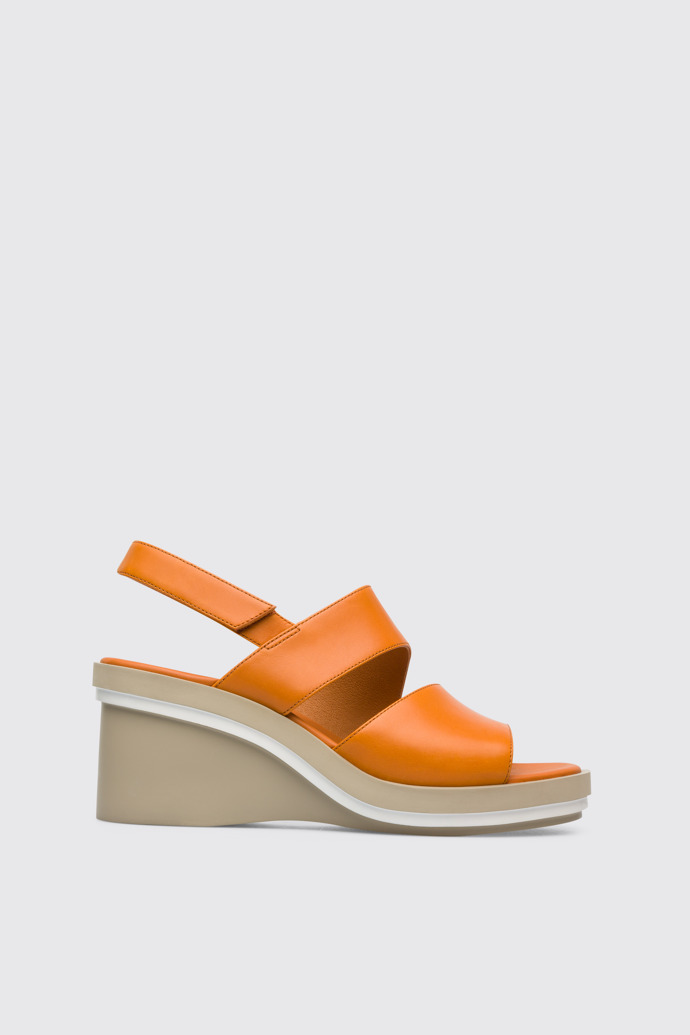 Side view of Kyra Women’s dark orange sandal