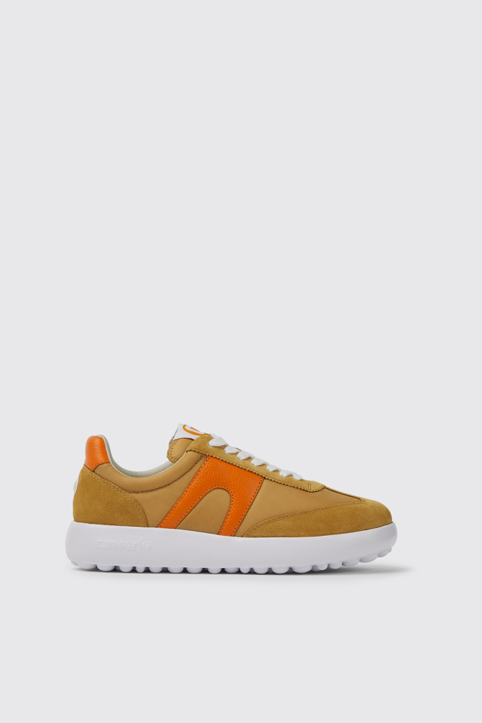 Side view of Pelotas XLite Beige and orange sneakers for women