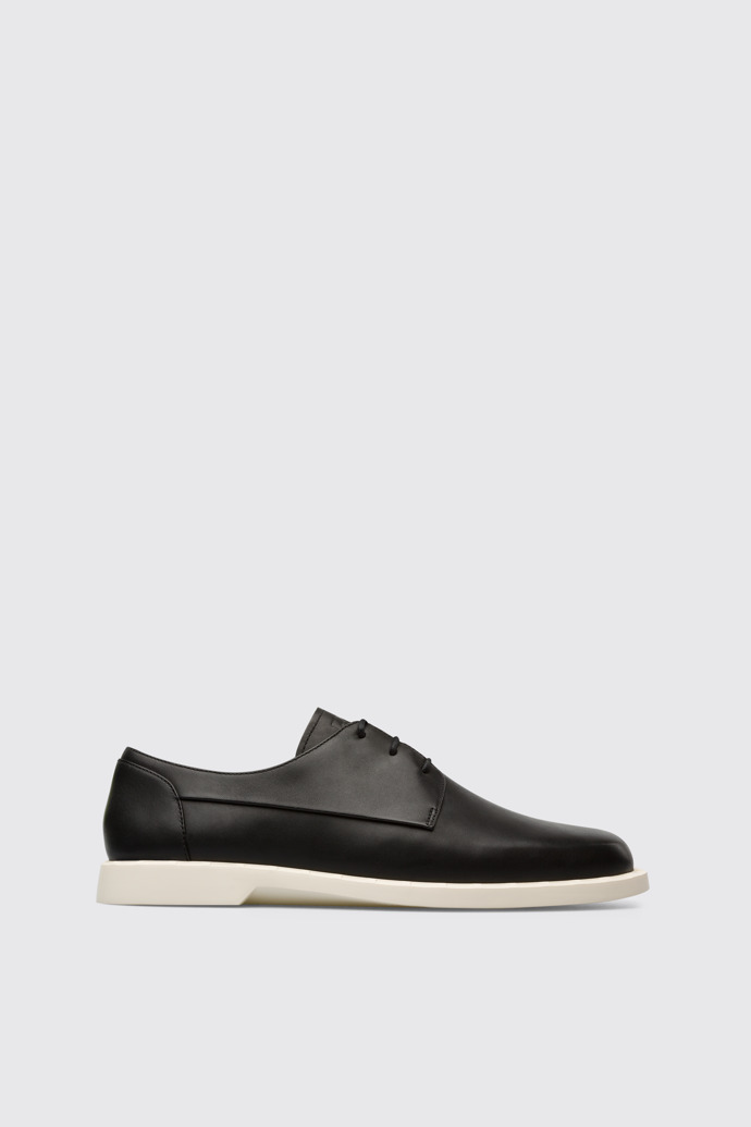 Image of Side view of Juddie Women’s black lace-up shoe