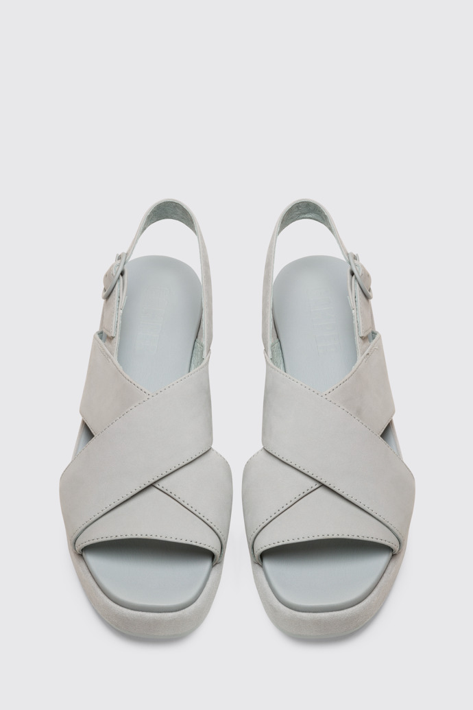 Overhead view of Misia Women’s light gray x-strap sandal