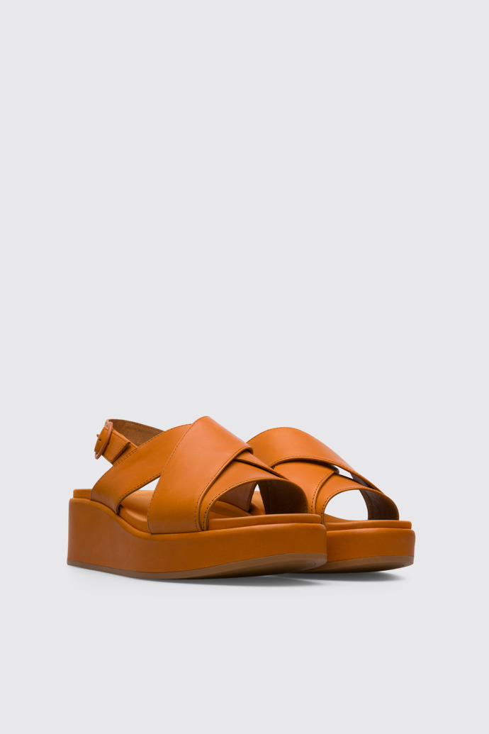 Front view of Misia Women’s dark orange x-strap sandal