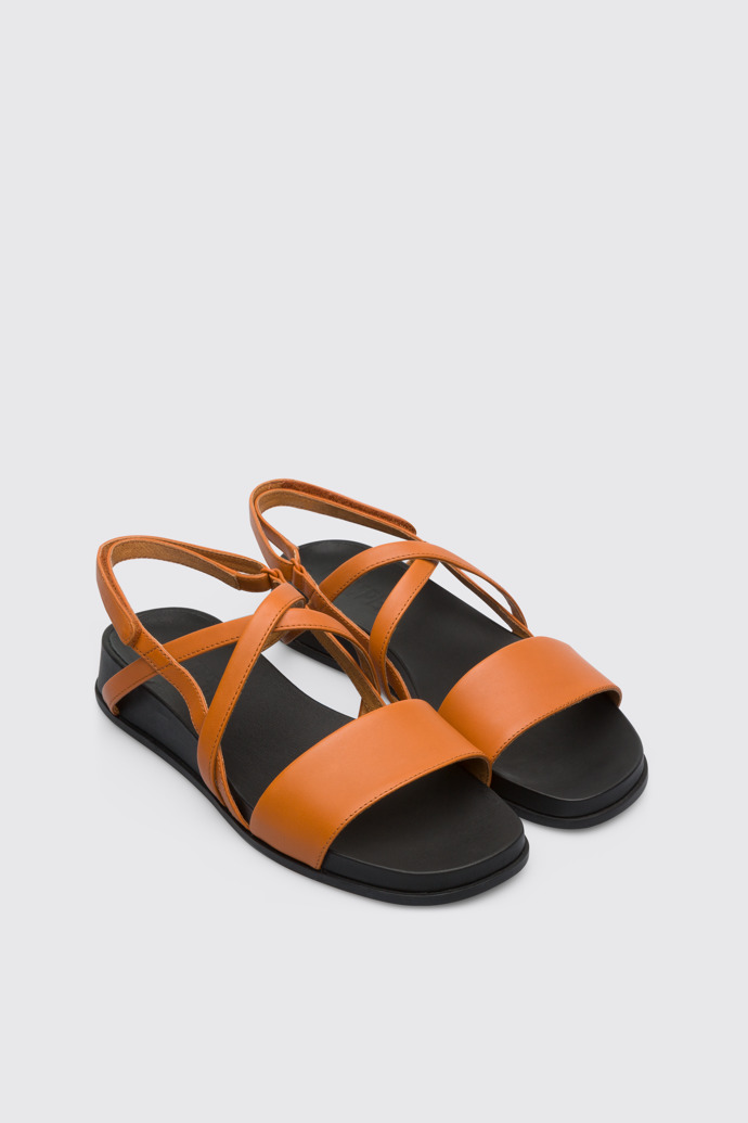 Front view of Atonik Women’s dark orange strappy sandal