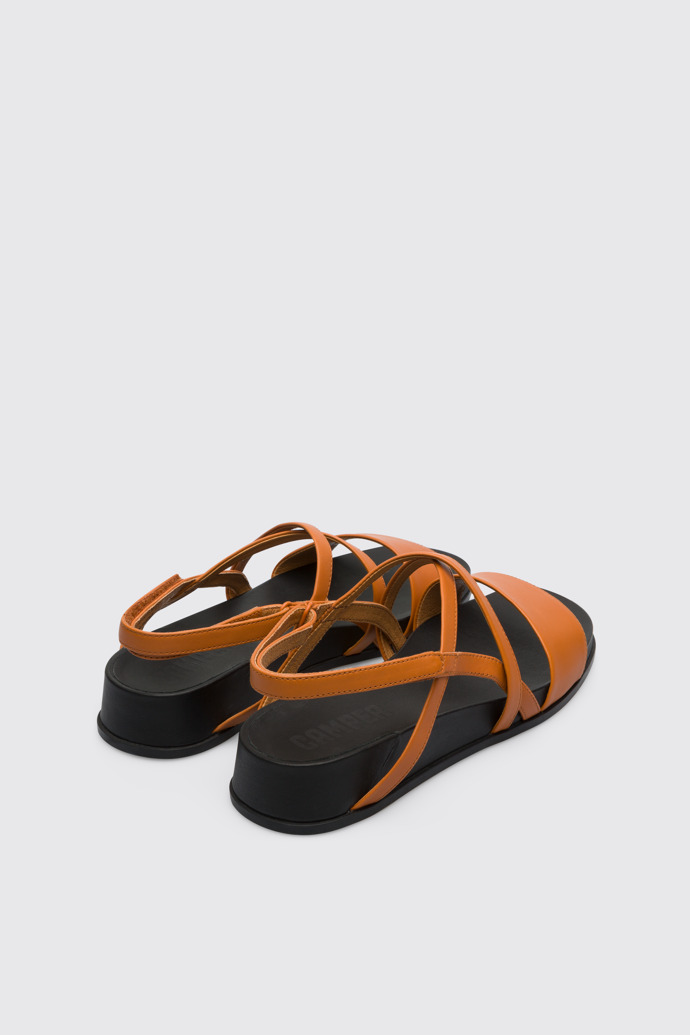 Back view of Atonik Women’s dark orange strappy sandal