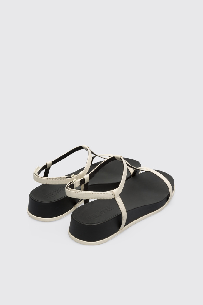 Back view of Atonik Women’s cream T-strap sandal