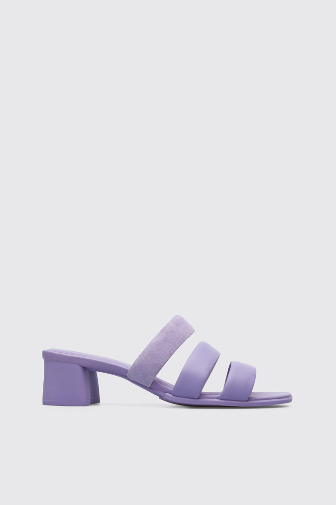 Side view of Katie Women’s pastel violet sandal