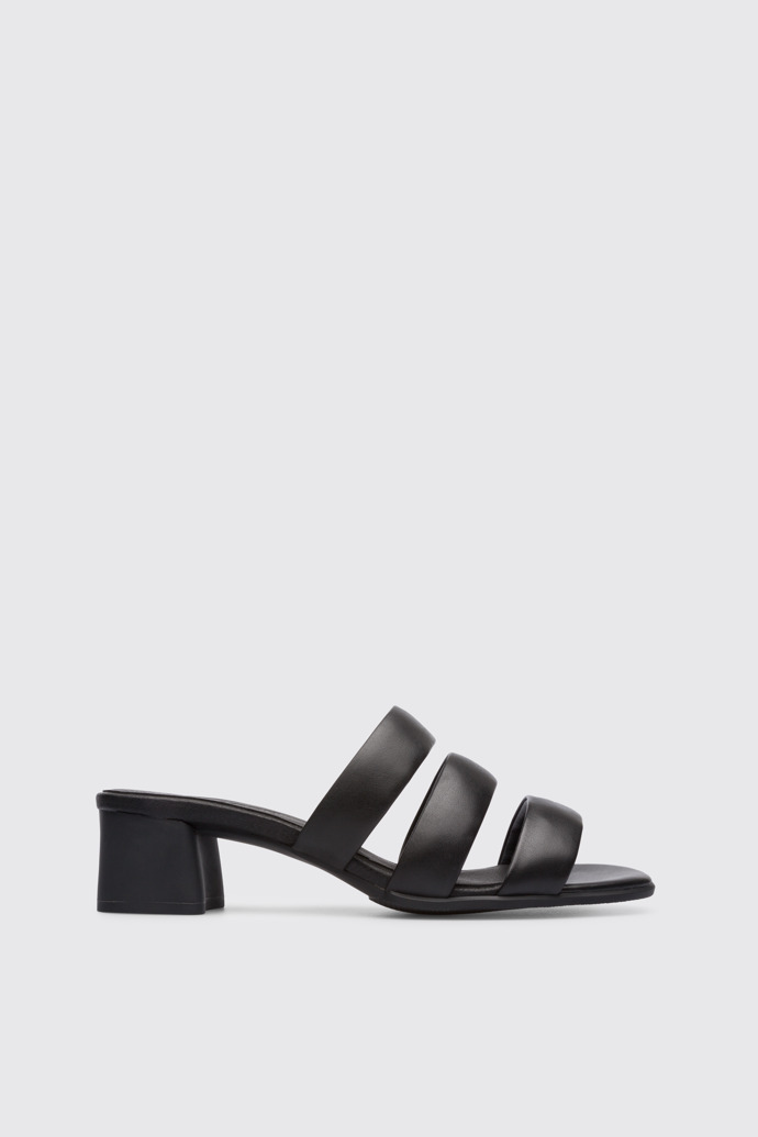 Side view of Katie Black sandal for women