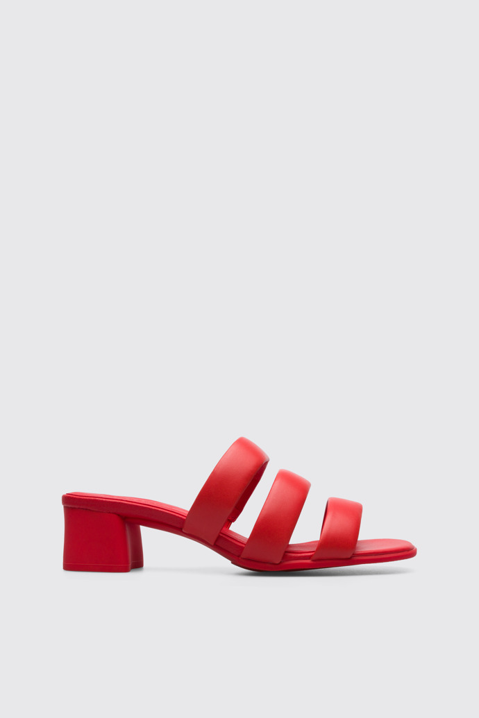 Side view of Katie Red sandal for women