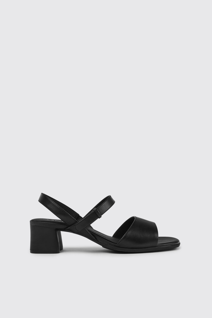 Side view of Katie Women’s black strappy sandal