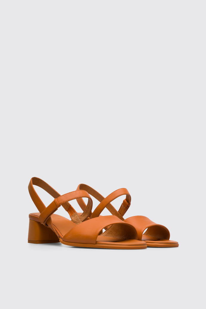 Front view of Katie Women’s dark orange strappy sandal