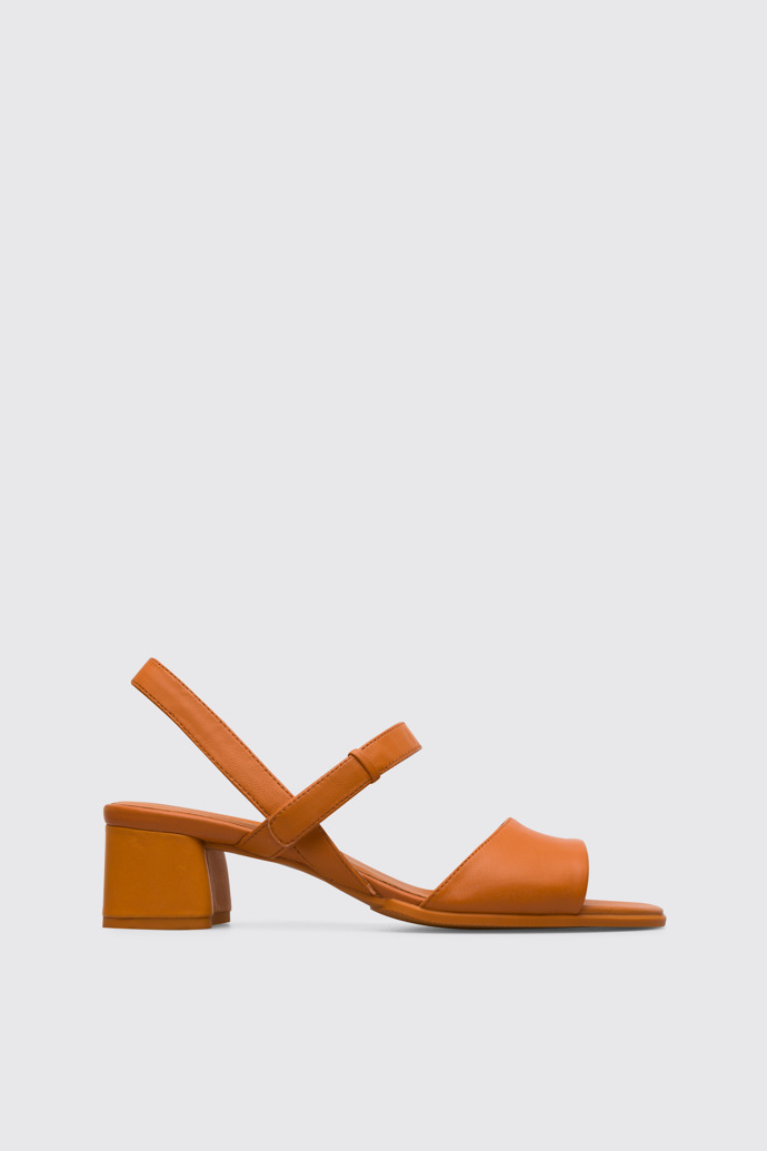 Side view of Katie Women’s dark orange strappy sandal