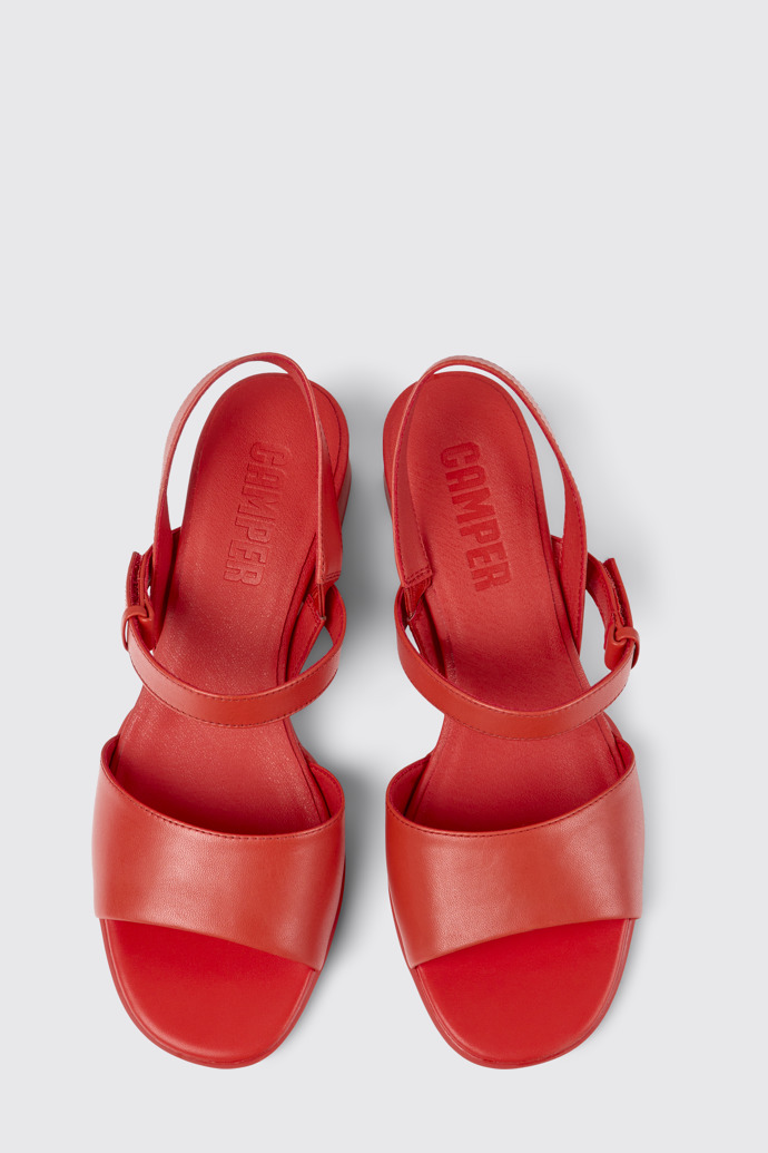 Overhead view of Katie Red sandal for women