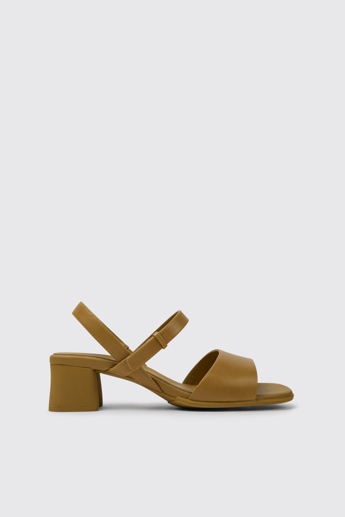 Side view of Katie Brown leather sandals for women