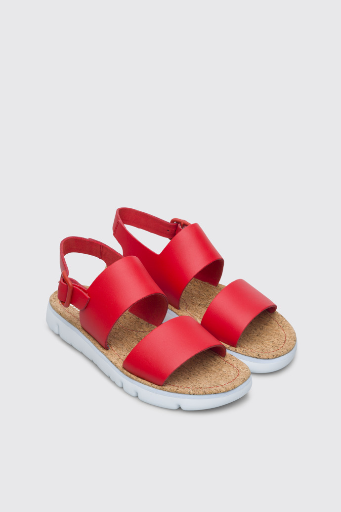 Front view of Oruga Red sandal for women