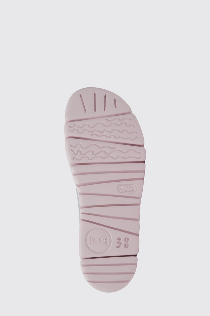 The sole of Oruga Blue and green sandals for women