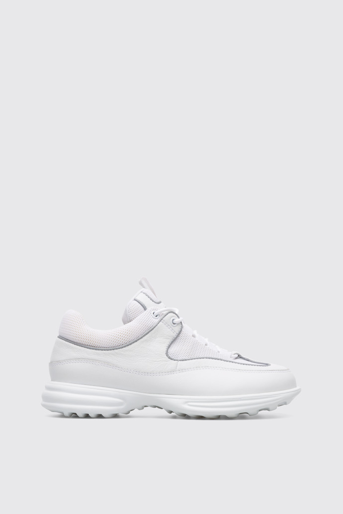 Image of Side view of Pop Trading Company White women's sneaker