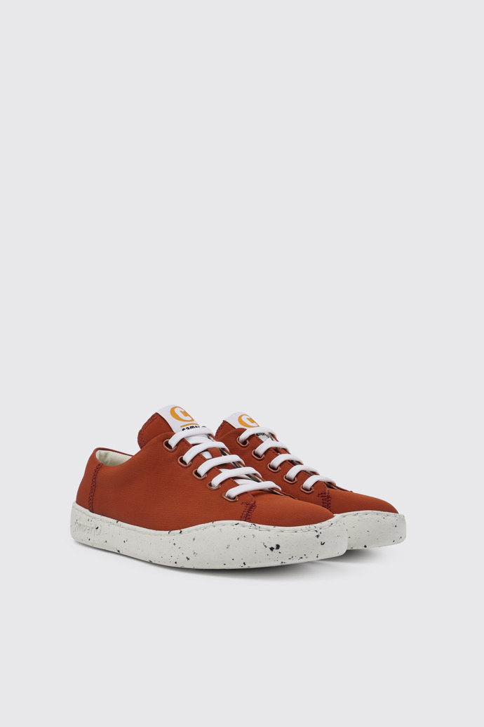 Front view of Peu Touring Red recycled PET sneakers for women