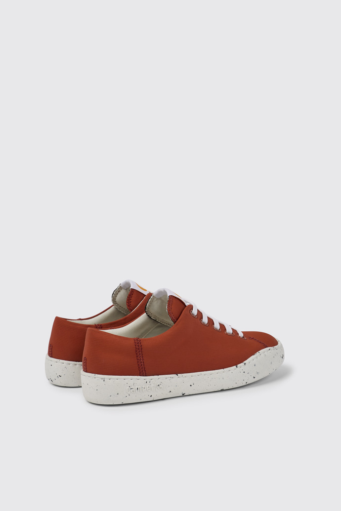 Back view of Peu Touring Red recycled PET sneakers for women