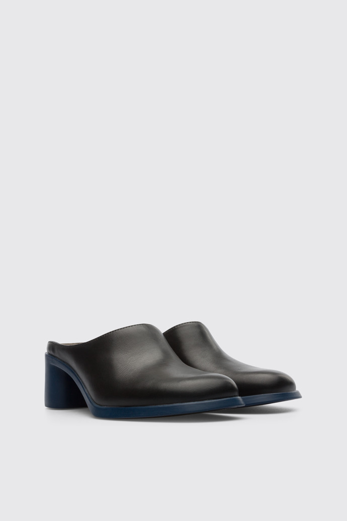 Front view of Meda Black slip on shoe for women