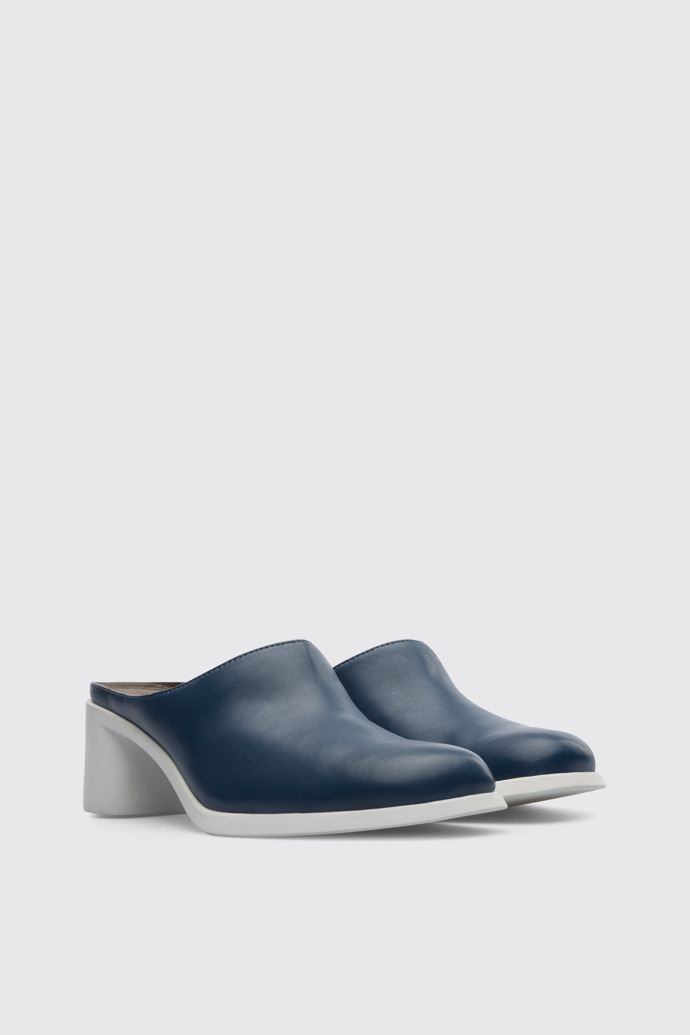Front view of Meda Blue slip on shoe for women