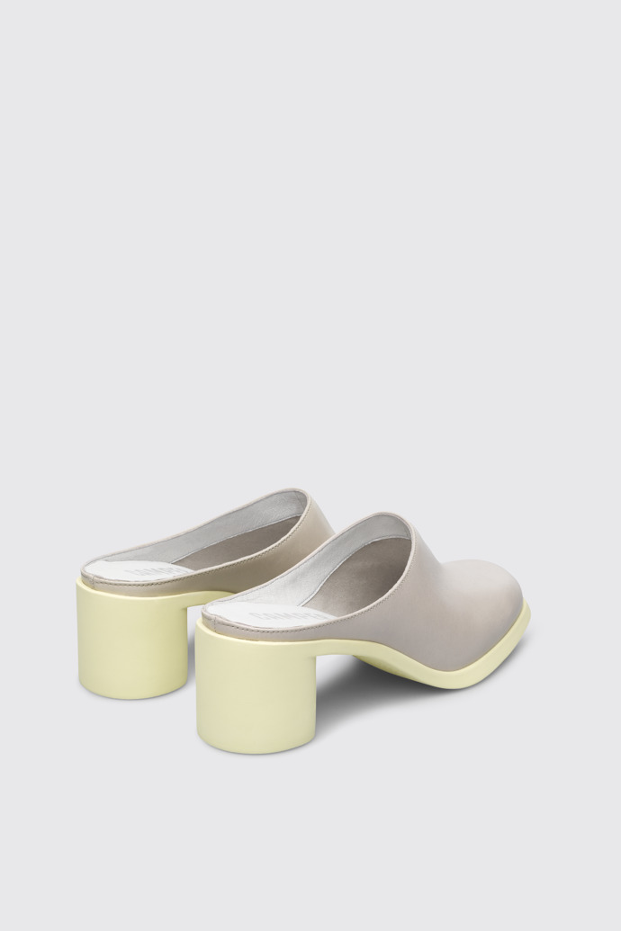 Back view of Meda Grey semi-open sandal for women