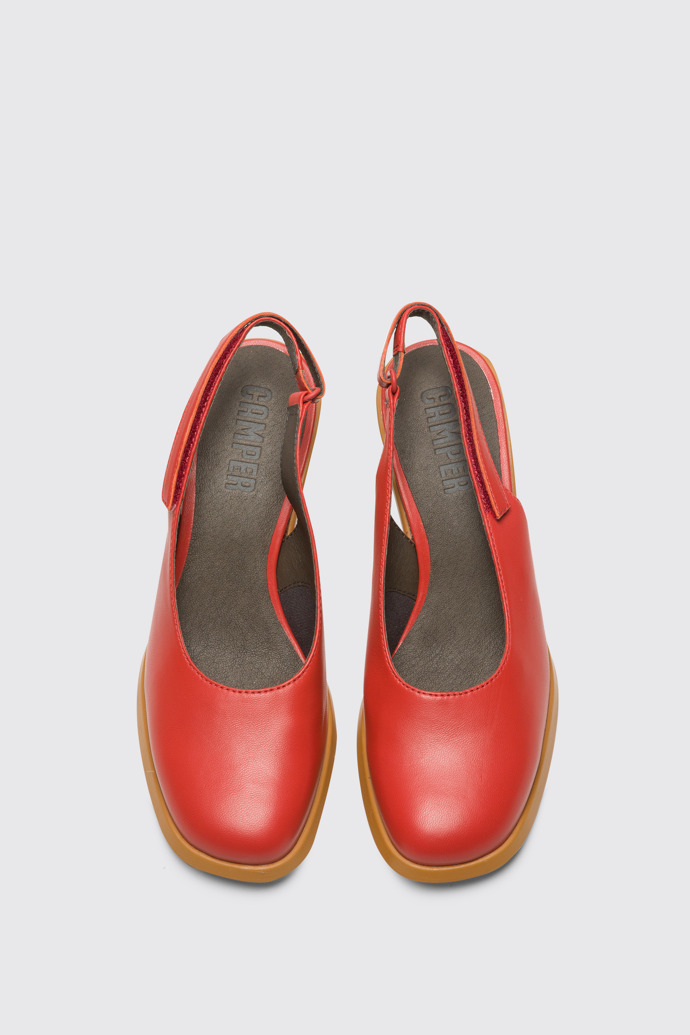 Overhead view of Meda Red slingback for women