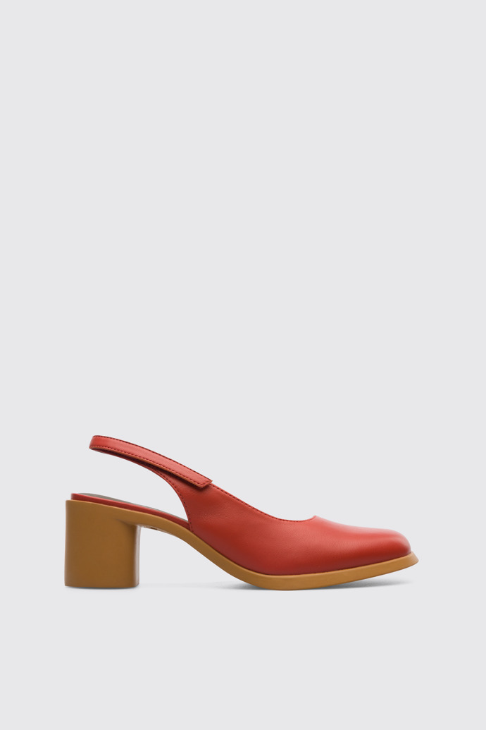 Side view of Meda Red slingback for women