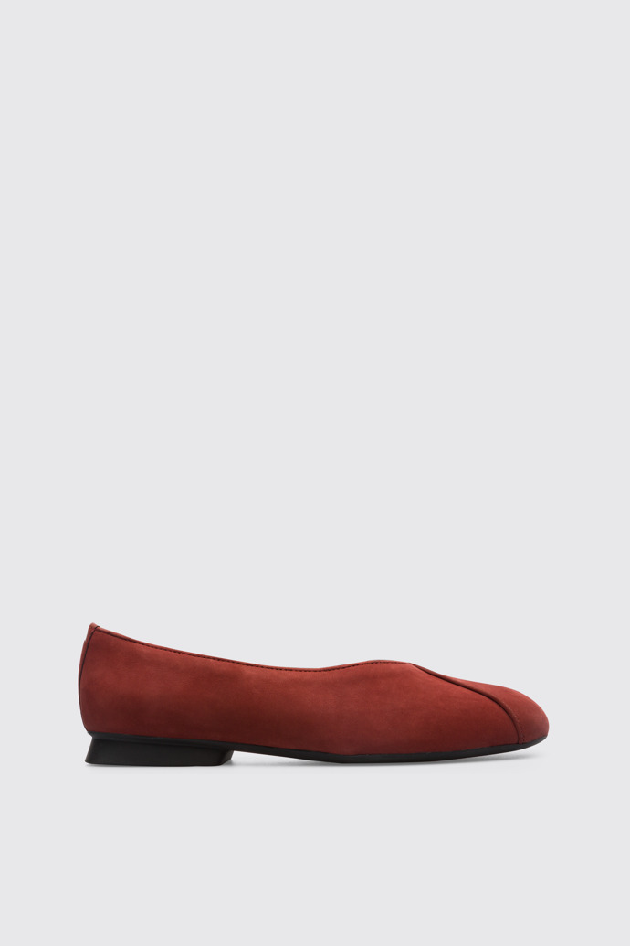 Side view of Twins Women's red-brown ballerina shoe