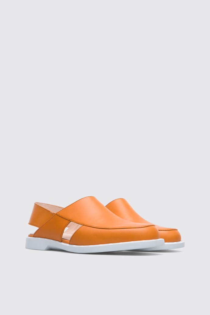 Front view of Twins Orange semi-open TWINS women's shoe
