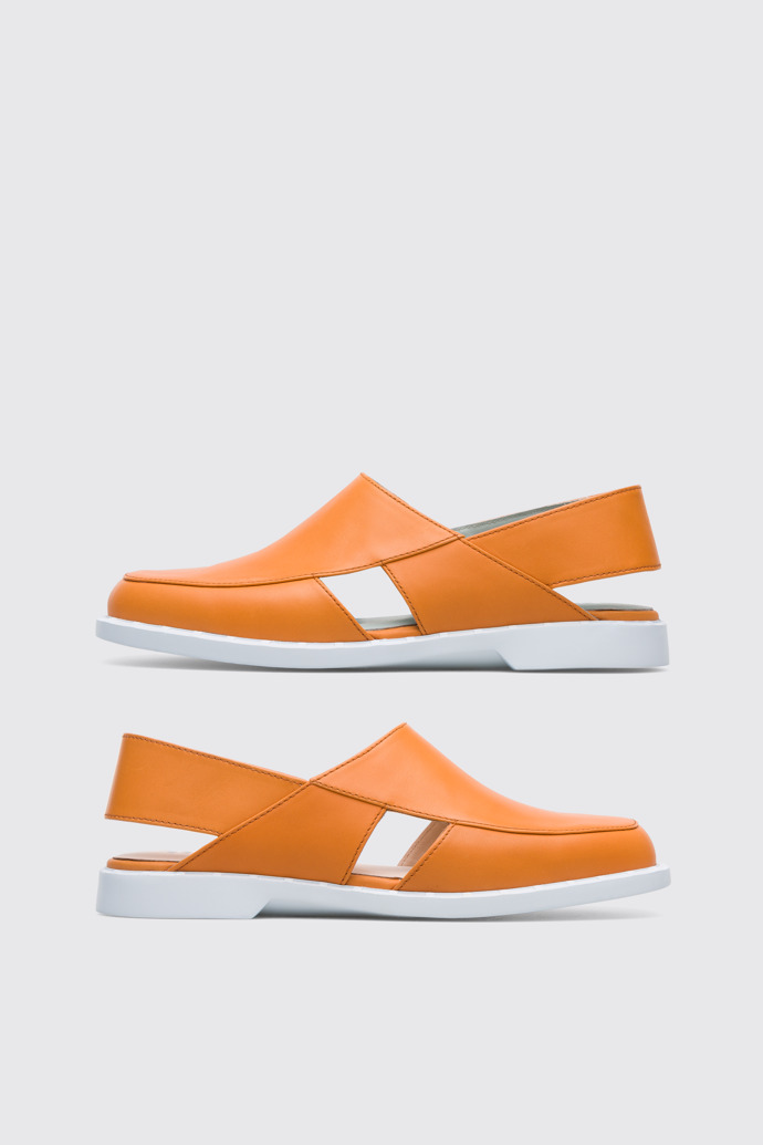 Side view of Twins Orange semi-open TWINS women's shoe