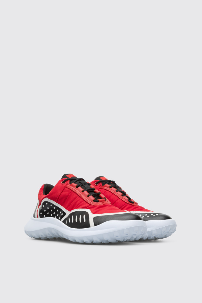 Front view of Camper x SailGP Red and black sneaker for women