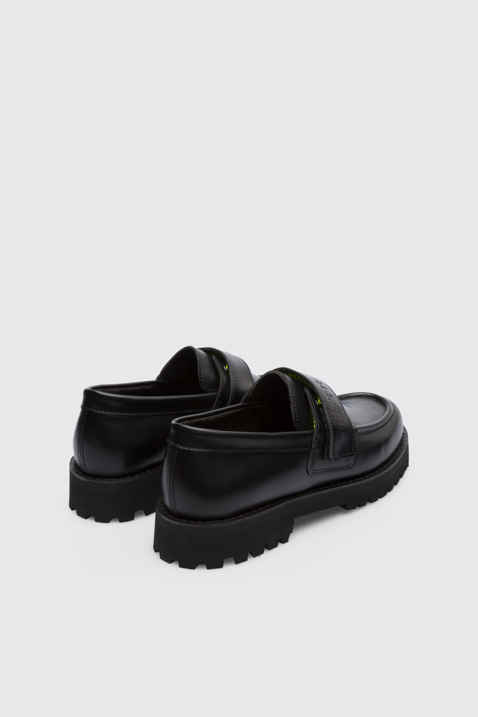 Back view of Camper & Coco Capitán Black Flat Shoes for Women
