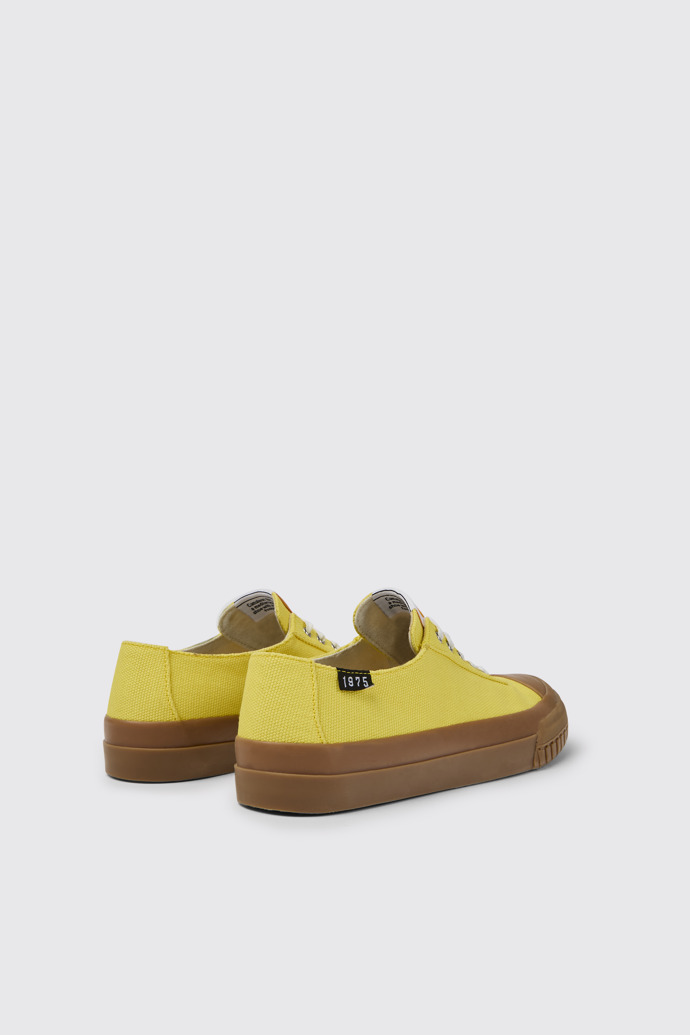 Back view of Camaleon Yellow recycled cotton sneakers for women