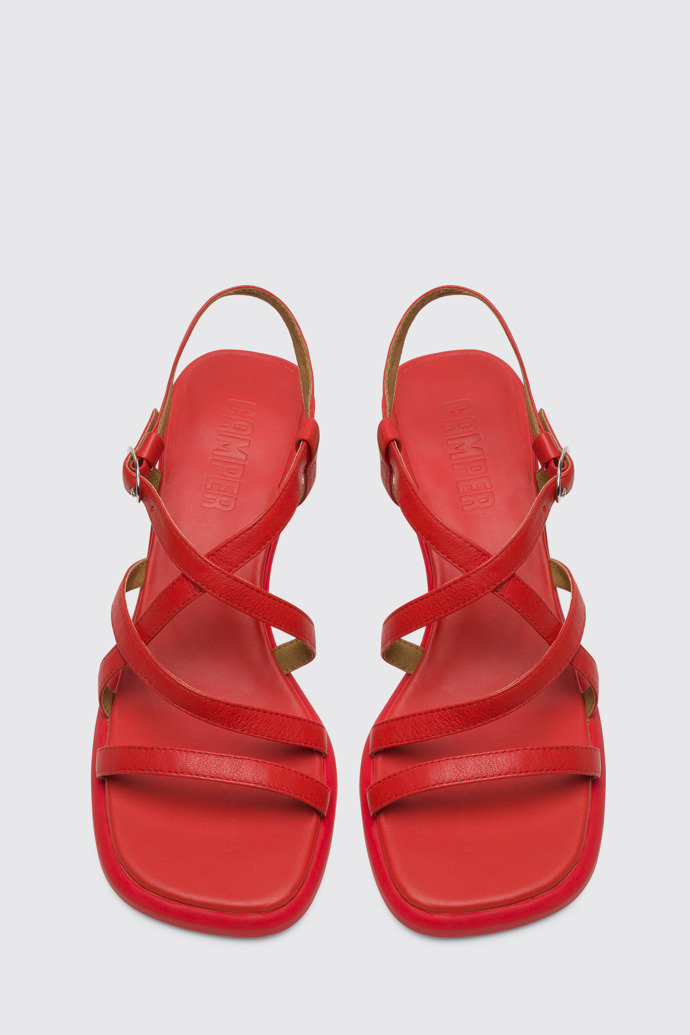 Overhead view of Dina Red sandal for women