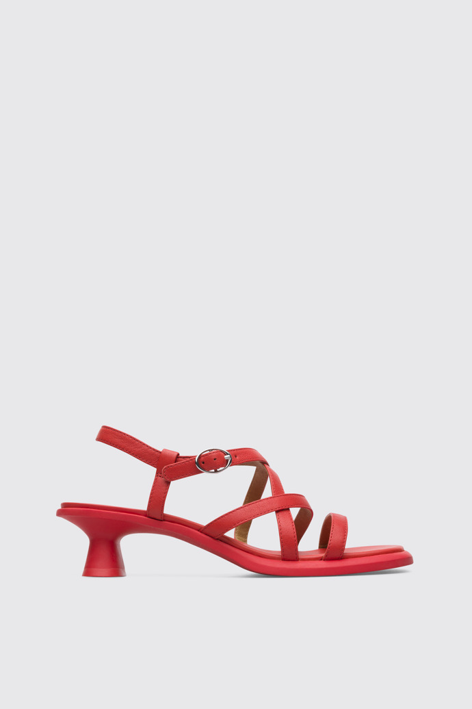 Side view of Dina Red sandal for women