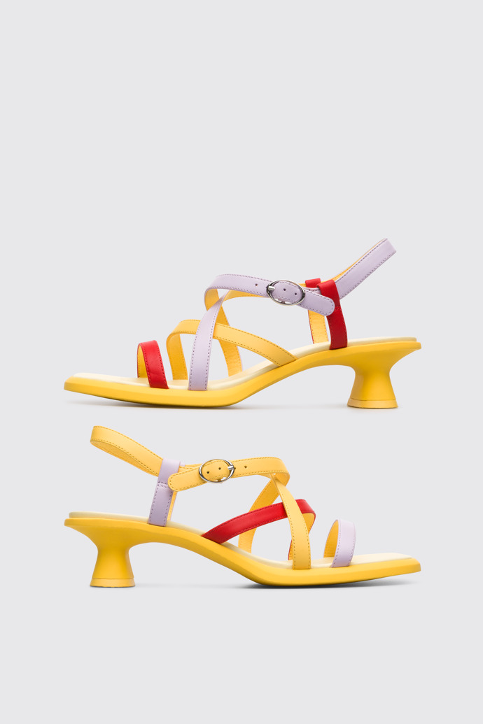Side view of Twins Multicolor sandal for women
