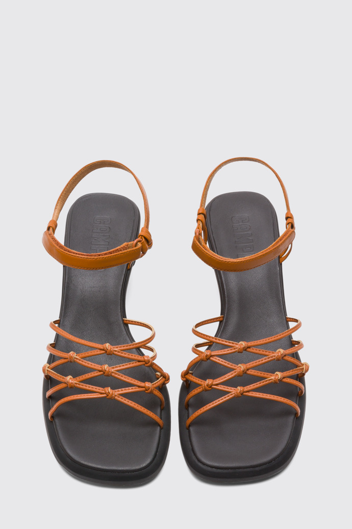 Overhead view of Dina Brown sandal for women