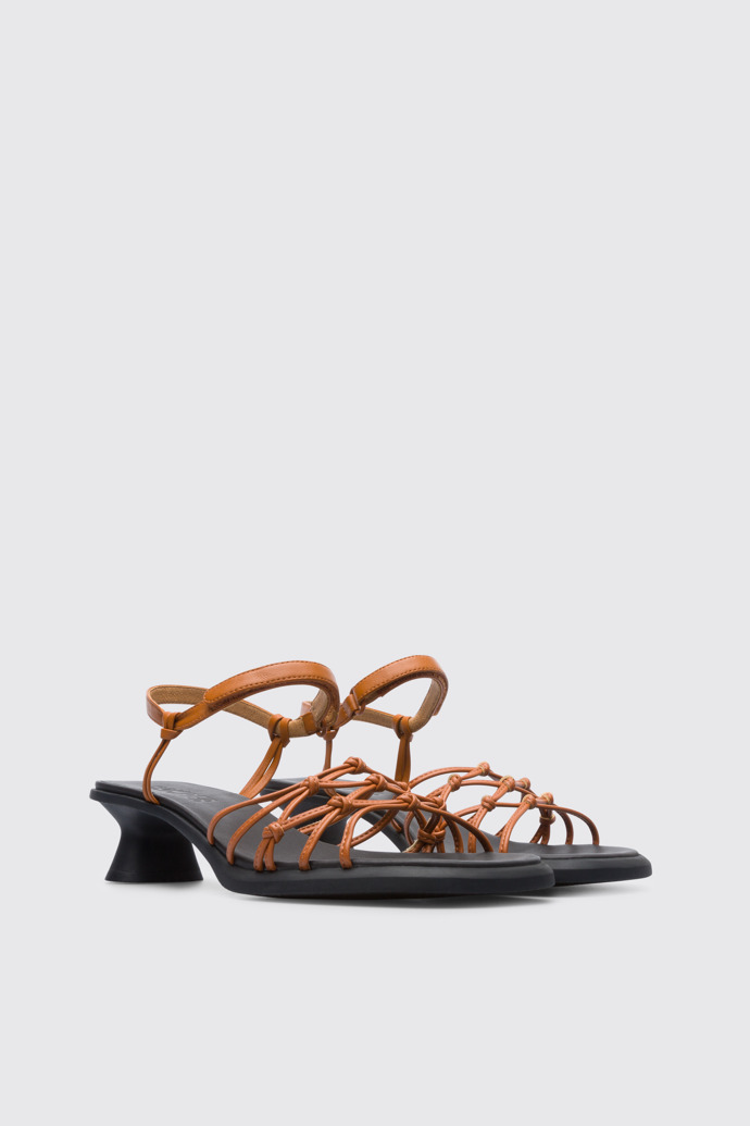 Front view of Dina Brown sandal for women