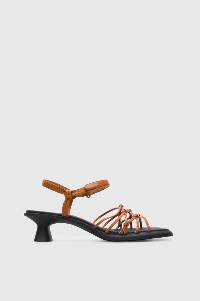 Side view of Dina Brown sandal for women