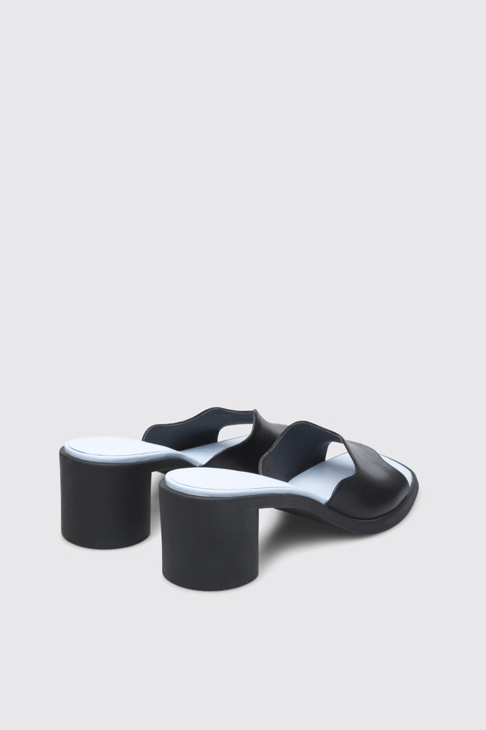 Back view of Meda Black sandal for women