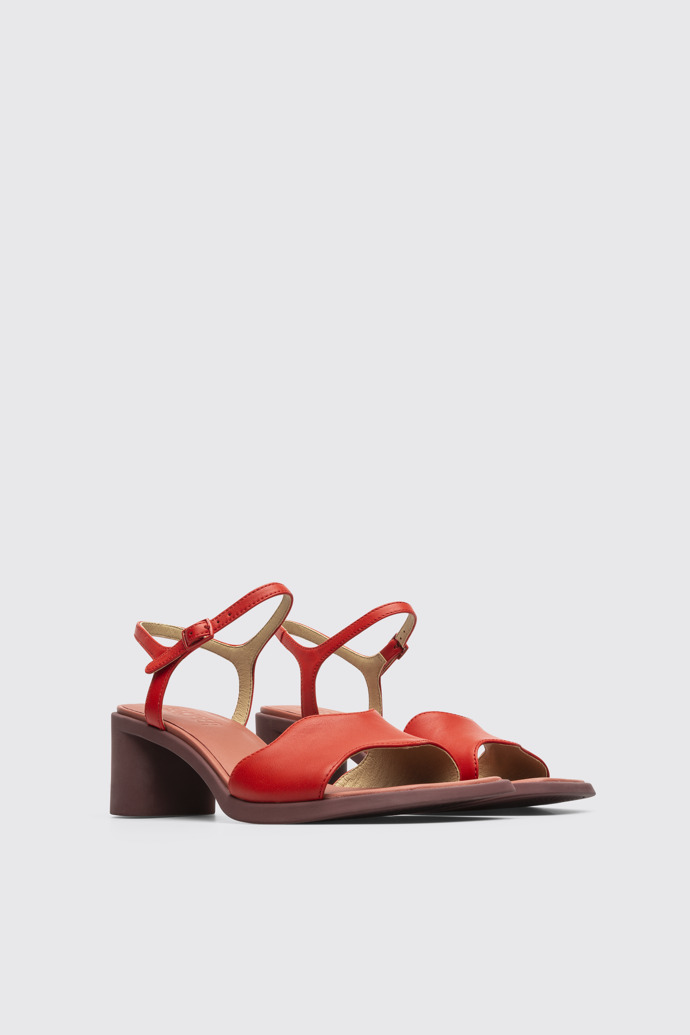 Front view of Meda Red sandal for women