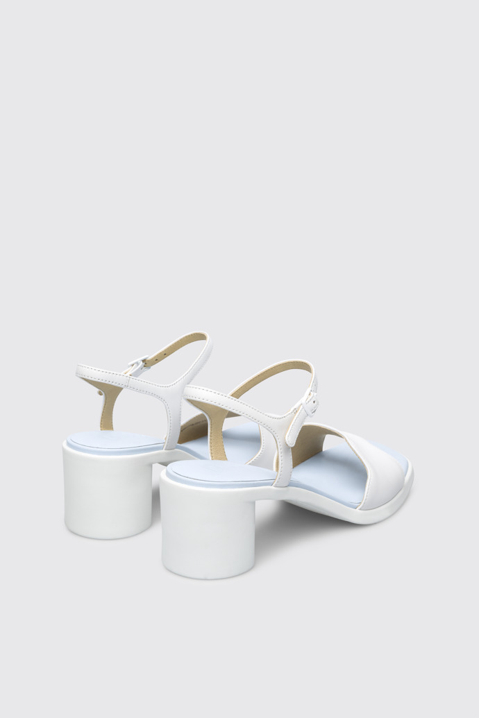 Back view of Meda White sandal for women