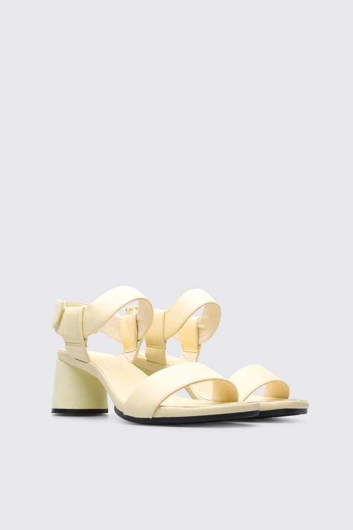 Front view of Upright Yellow sandal for women