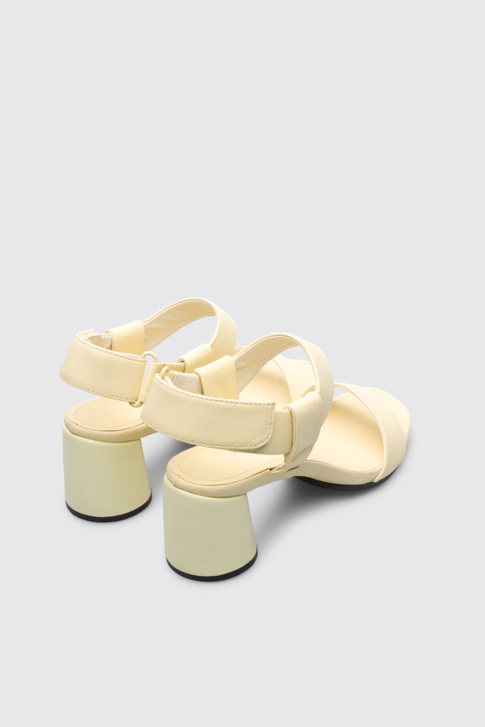 Back view of Upright Yellow sandal for women