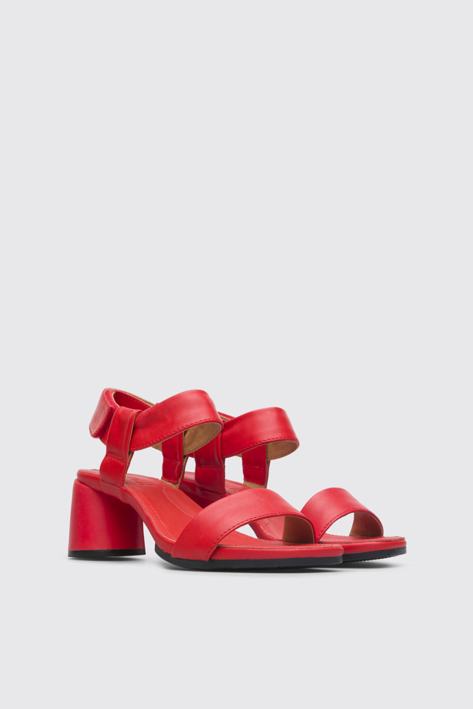 Front view of Upright Red sandal for women